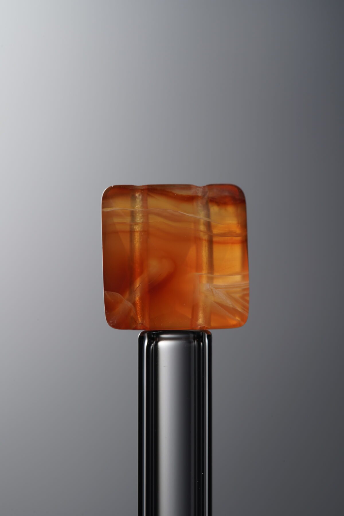 Agate-Orange-Rectangle Plaque-10mm - Image 1