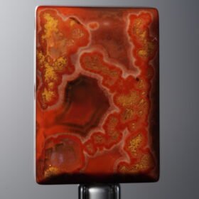 Agate-Red-Rectangle Plaque-21mm