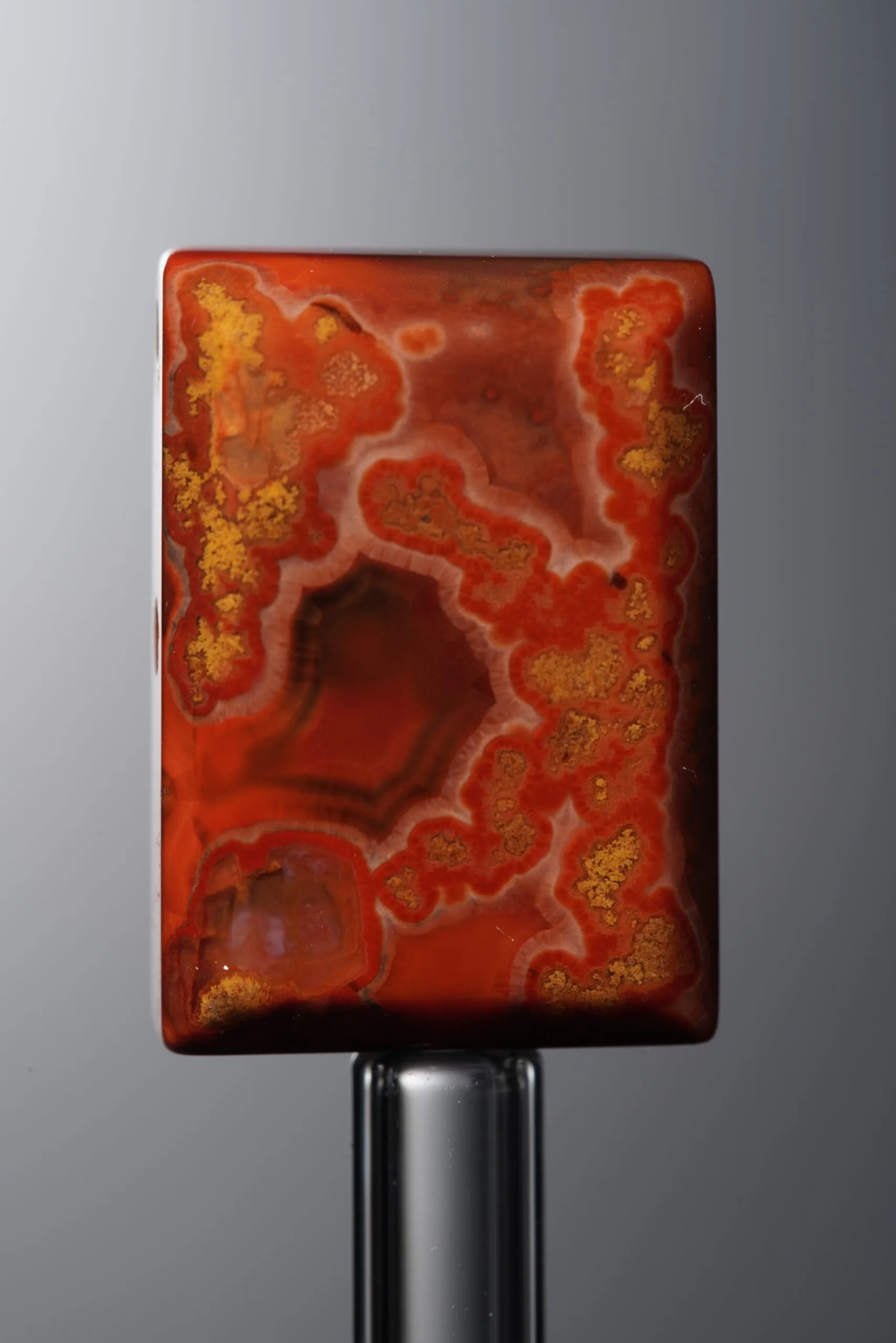 Agate-Red-Rectangle Plaque-21mm - Image 1