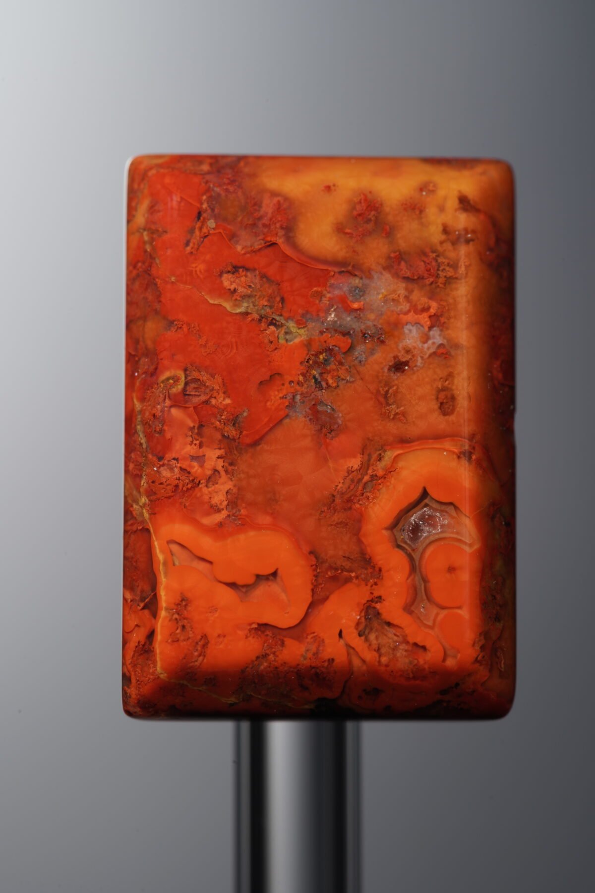 Agate-Red-Rectangle Plaque-22mm - Image 1