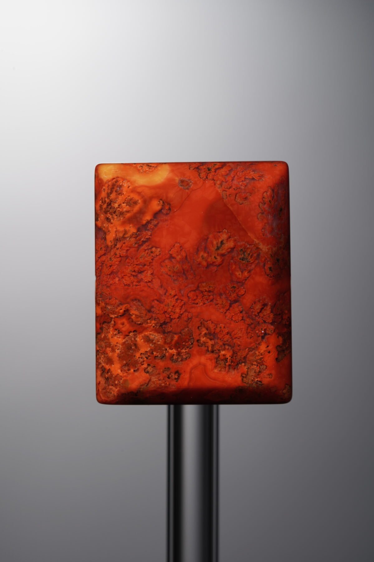 Agate-Red-Rectangle Plaque-23mm - Image 1