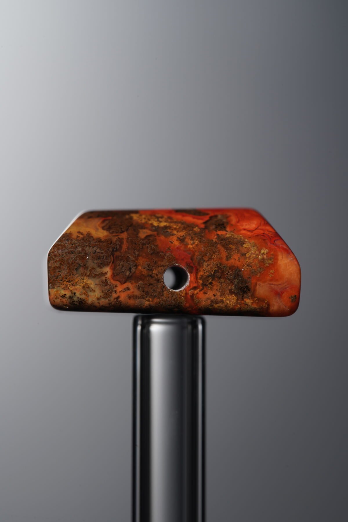 Agate-Red-Trapezoid Plaque-17mm - Image 2