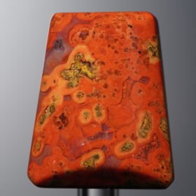 Agate-Red-Trapezoid Plaque-21mm