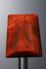 Agate-Red-Trapezoid Plaque-22mm - Image 3