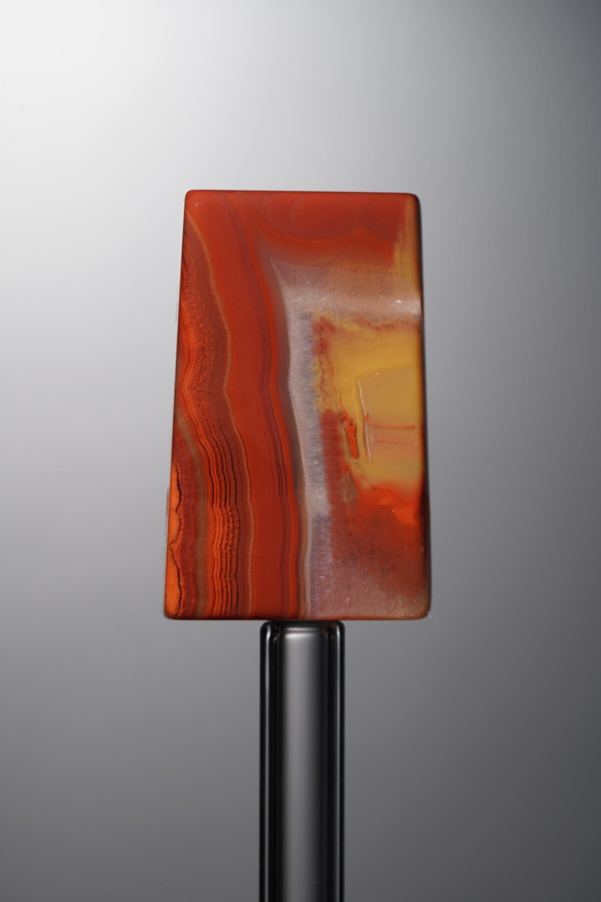 Agate-Red-Rectangle&Round Plaque-25mm - Image 1