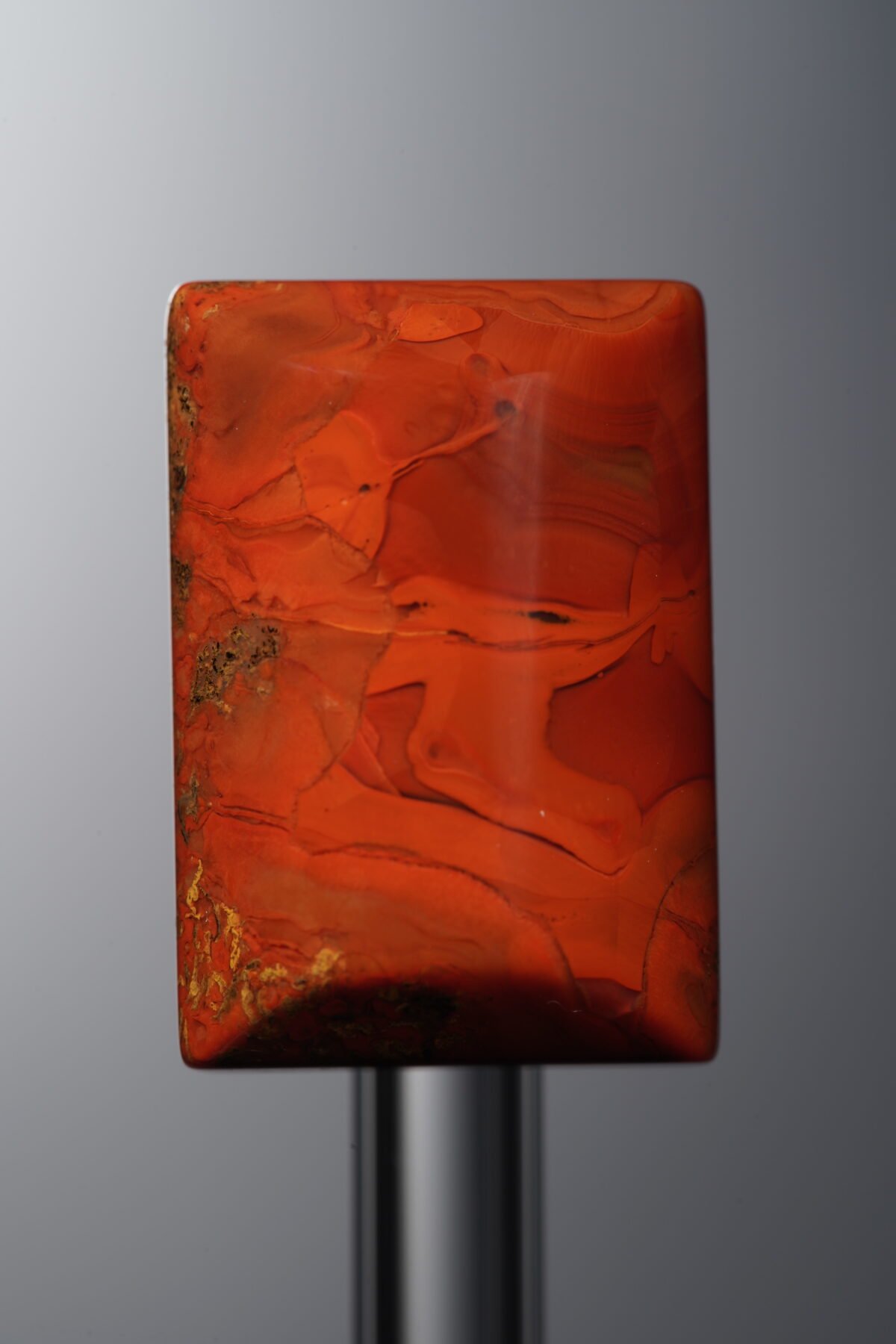 Agate-Red-Rectangle&Round Plaque-20mm - Image 1