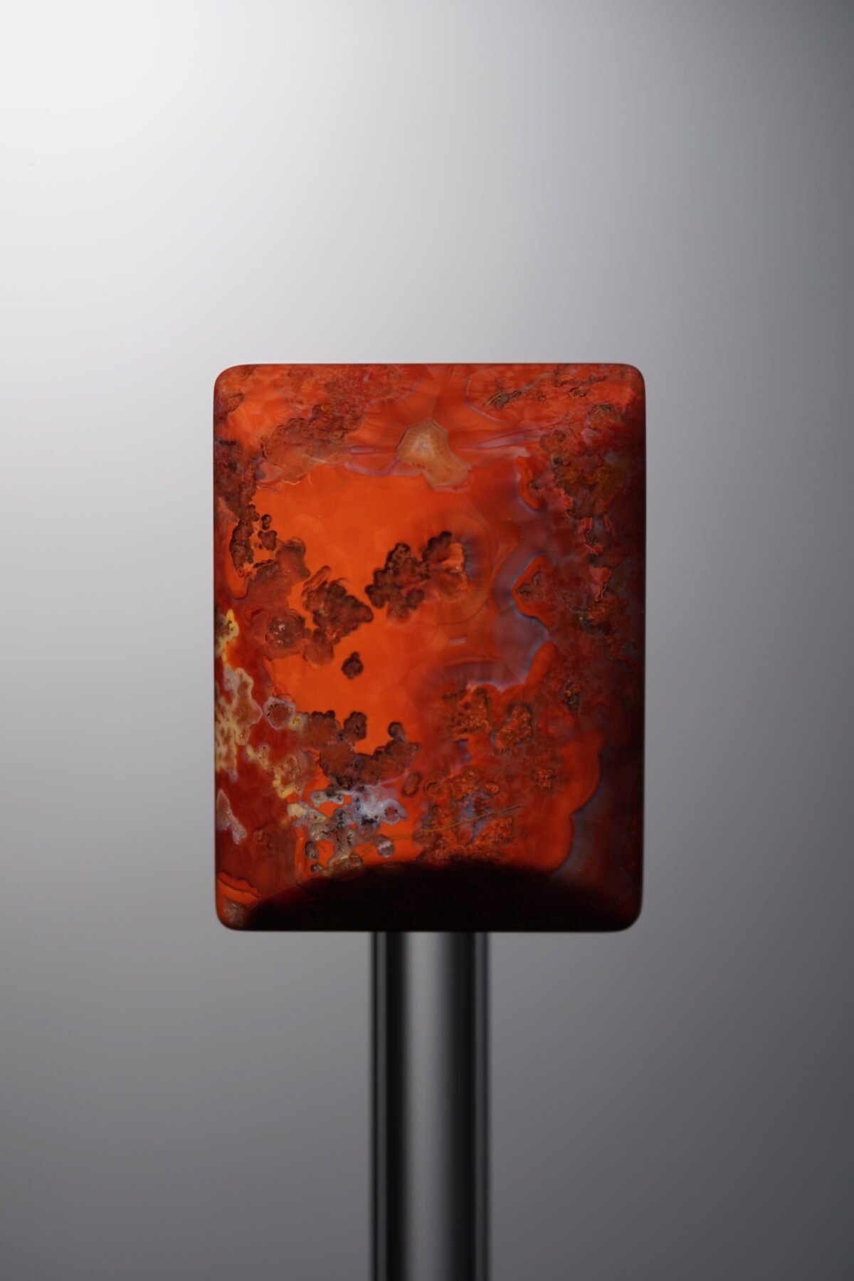 Agate-Red-Rectangle&Round Plaque-23mm - Image 1