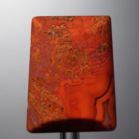 Agate-Red-Trapezoid&Round Plaque-29mm