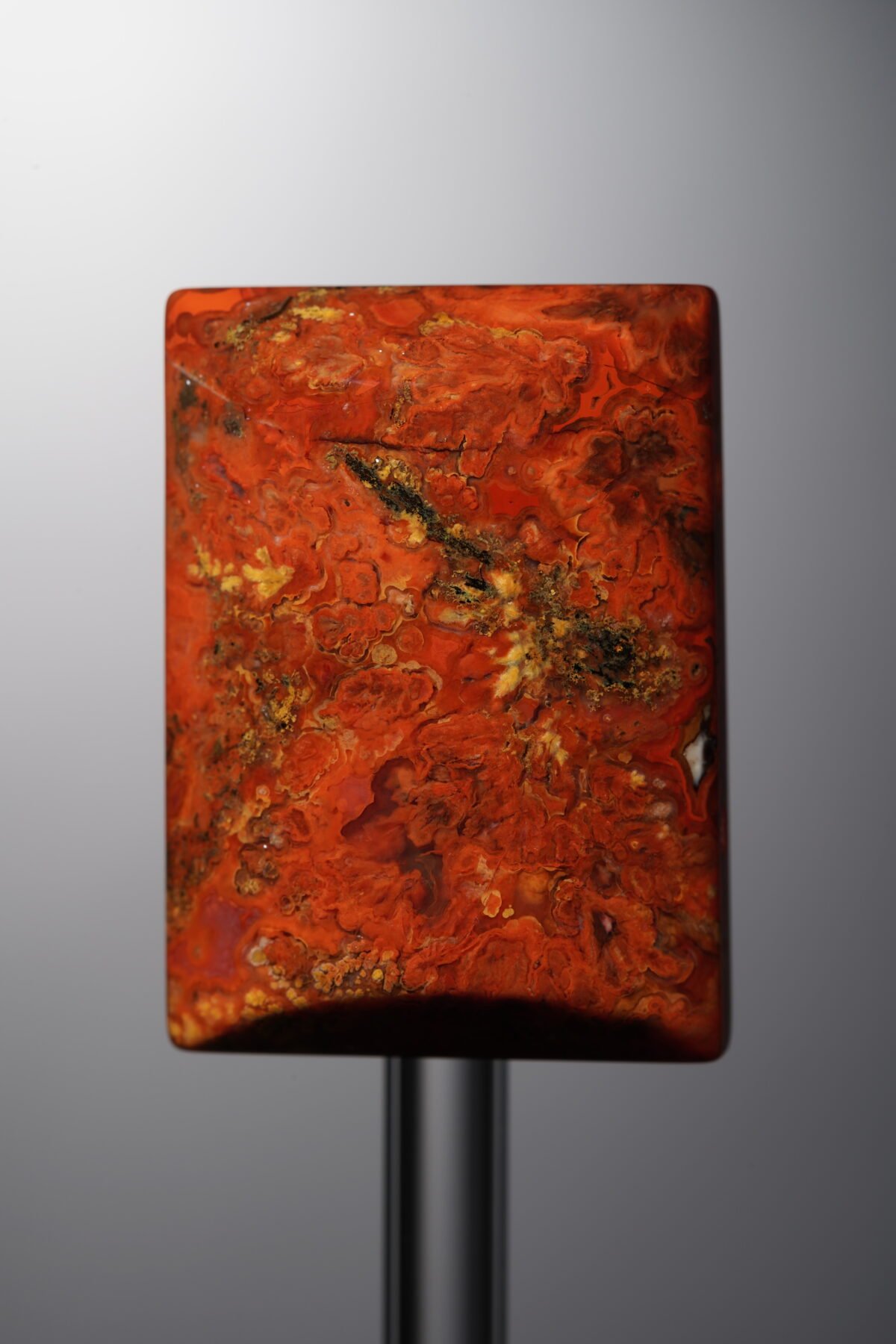 Agate-Red-Rectangle&Round Plaque-31mm - Image 1