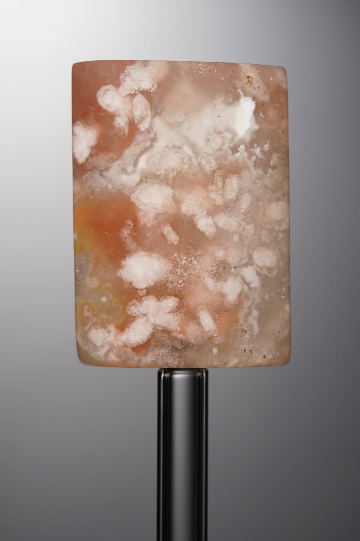 Agate-Pink-Cherry Blossom Rectangle Plaque-30mm - Image 1