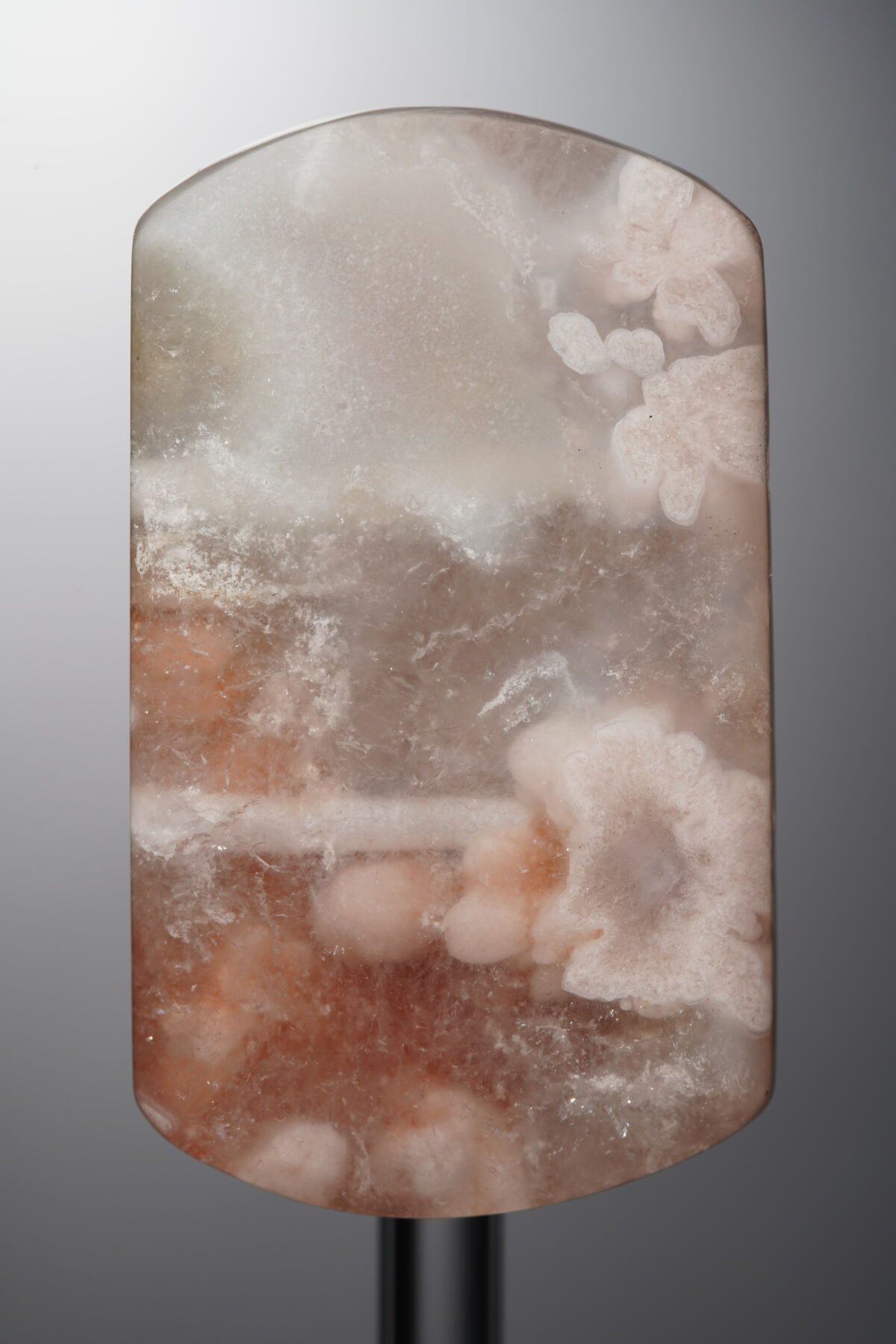 Agate-Pink-Cherry Blossom Rectangle Plaque-44mm - Image 3