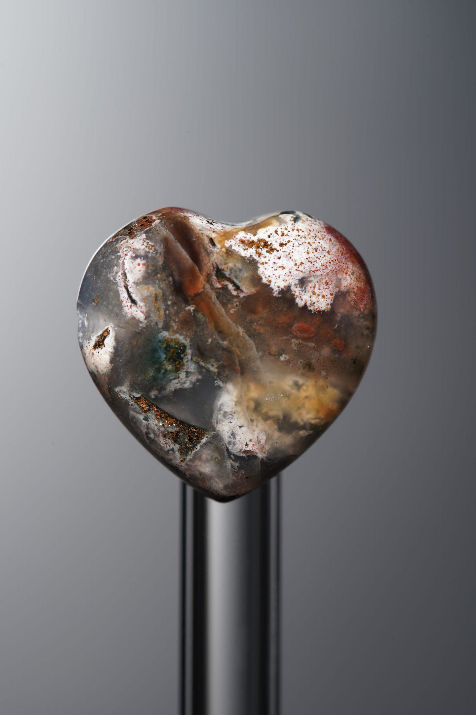 D4-26 (2) Agate-Pink&Blue-Heart-15mm - Image 1