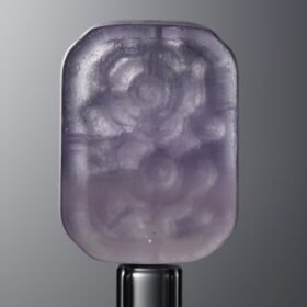 Fluorite-Purple-Double-flower Rectangle Plaque-18mm