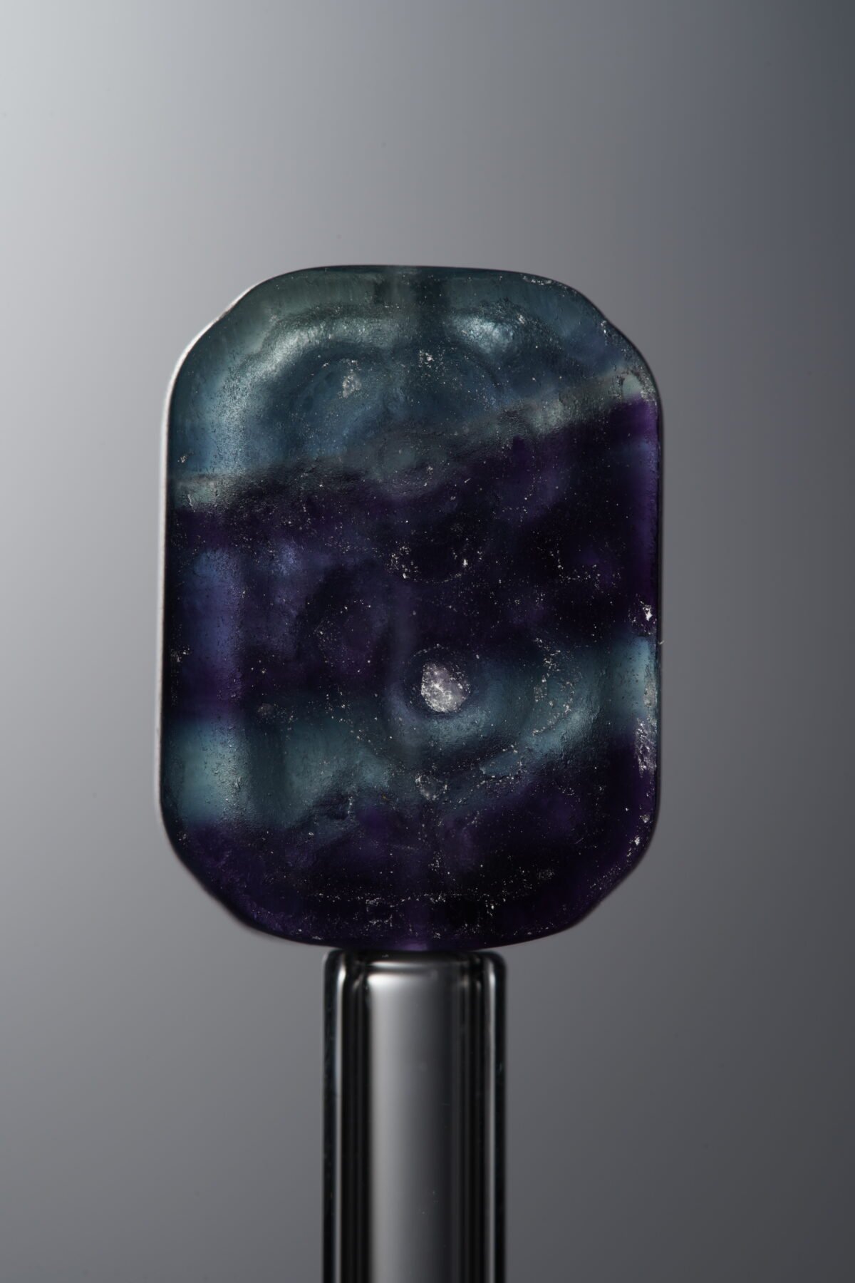 Fluorite-Blue-Double-flower Rectangle Plaque-18mm - Image 1