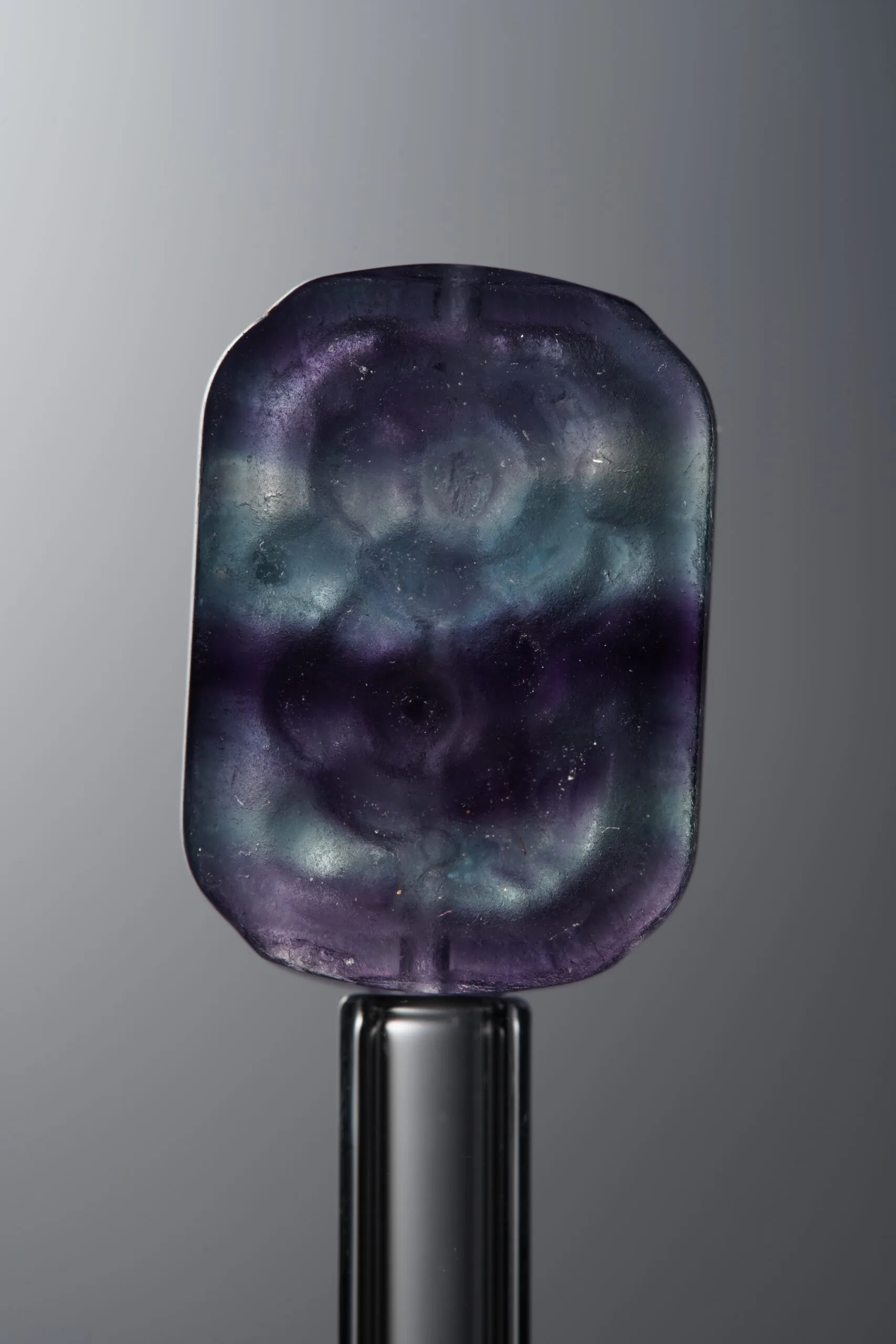 Fluorite-Blue-Double-flower Rectangle Plaque-18mm - Image 3