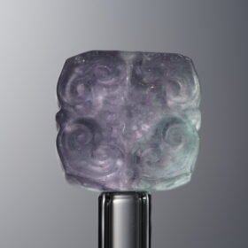 Fluorite-Blue-Four-flower Square Plaque-14mm