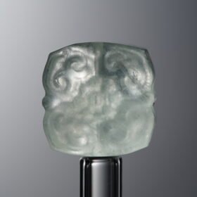 Fluorite-Green-Four-flower Square Plaque-14mm