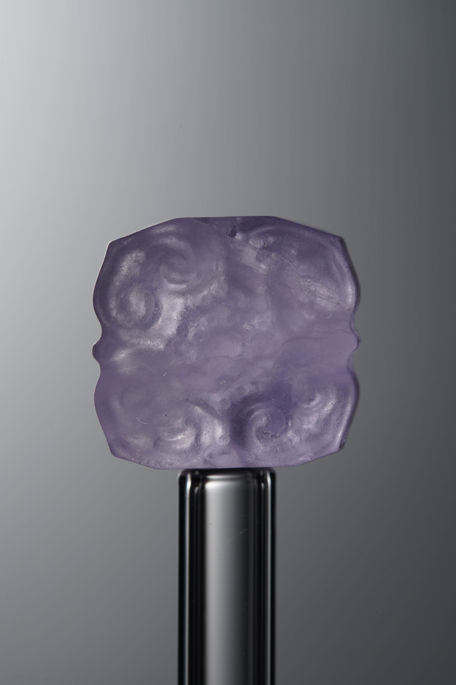 D4-68 (3) Fluorite-Purple-Four-flower Square Plaque-14mm - Image 1