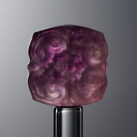 Fluorite-Red-Four-flower Square Plaque-14mm