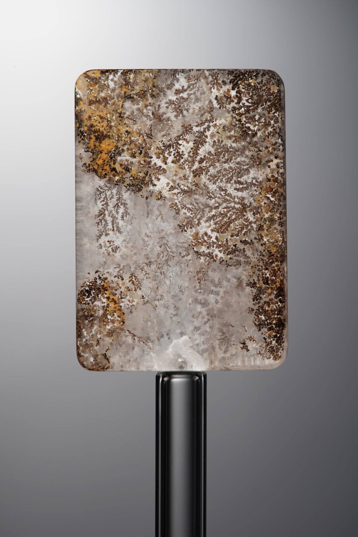 Crystal-Brown-Tree-flower Rectangle Plaque-29mm - Image 1
