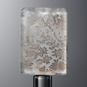 Crystal-Brown-Tree-flower Rectangle Plaque-18mm