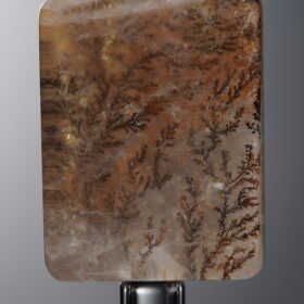 Crystal-Brown-Tree-flower Rectangle Plaque-22mm