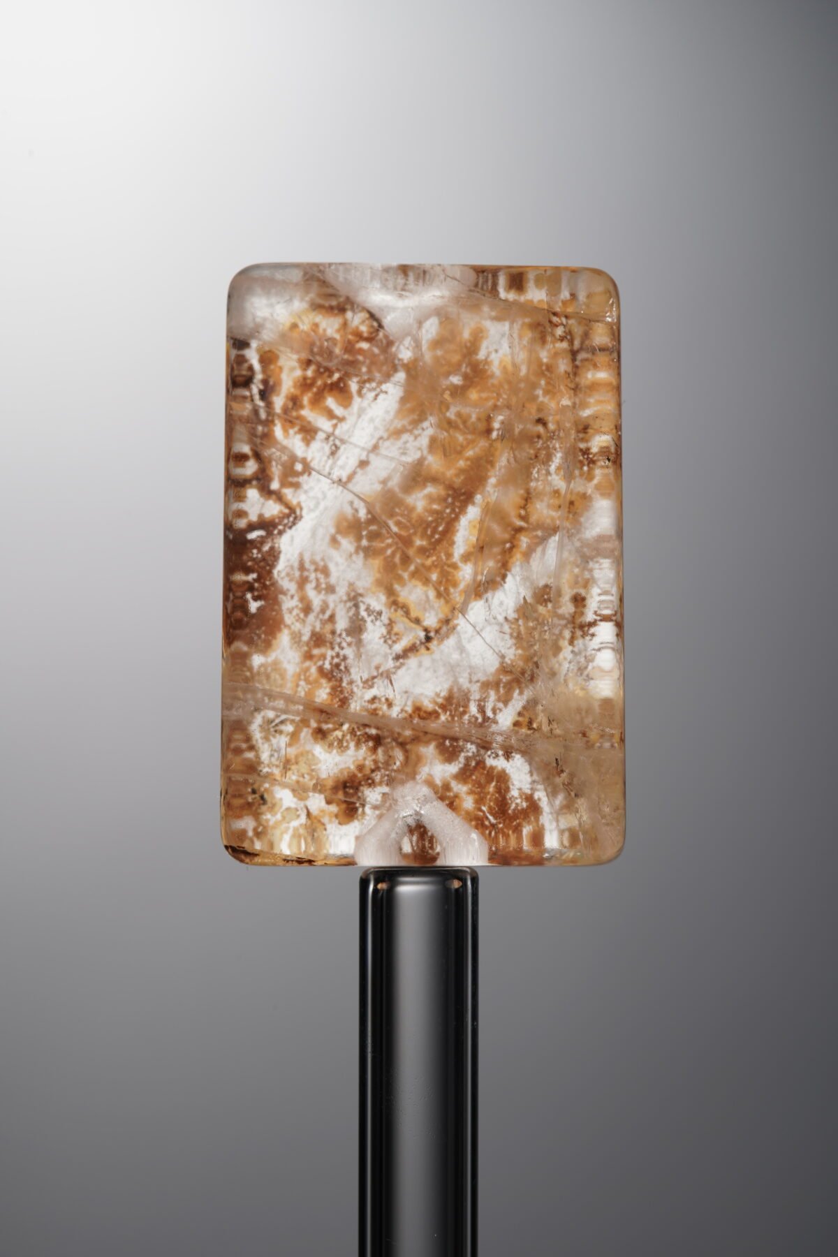 Crystal-Brown-Tree-flower Rectangle Plaque-25mm - Image 1