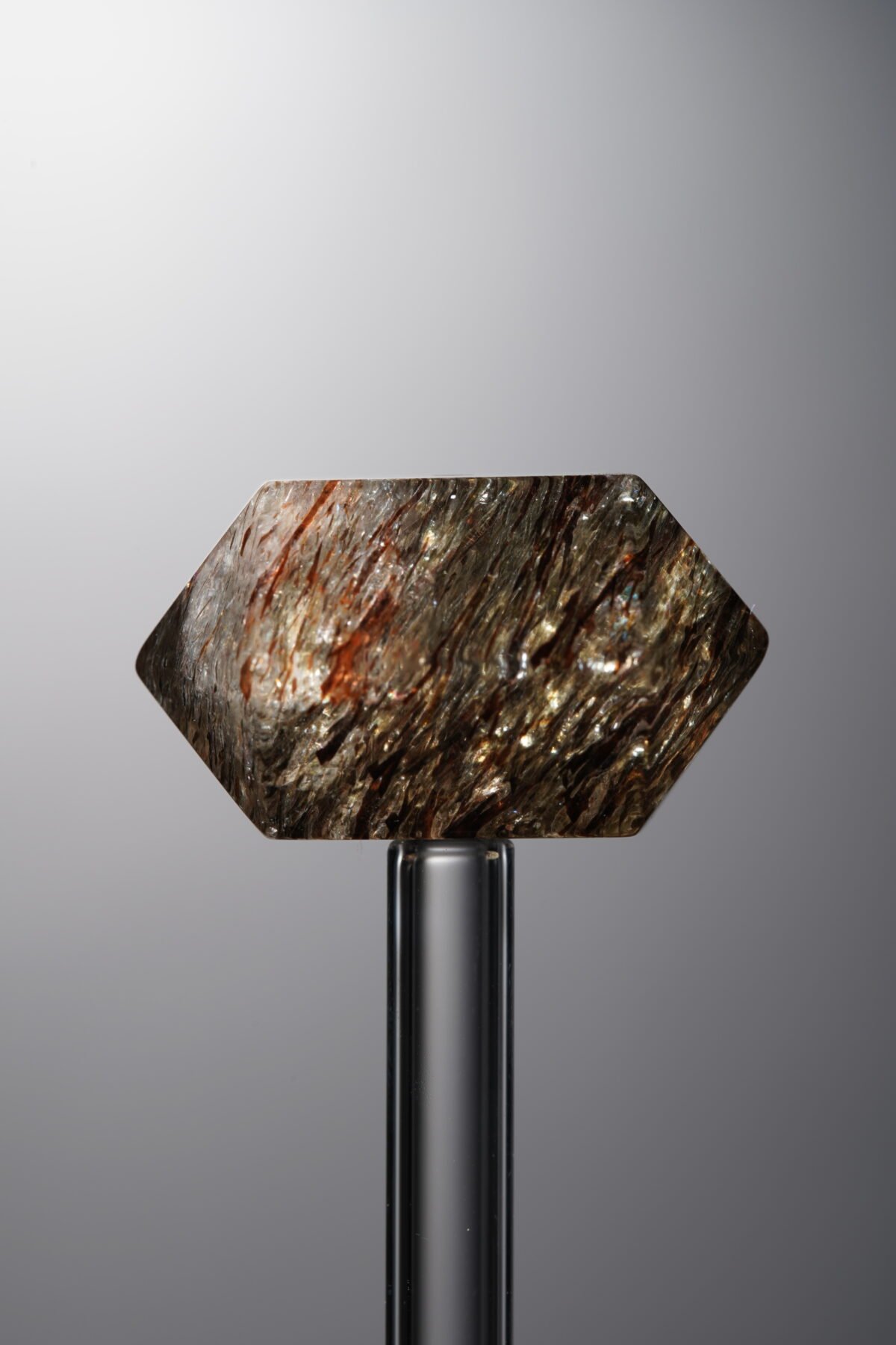 Crystal-Gold&Brown-Double-point Rectangle Block-25mm - Image 1