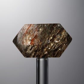 Crystal-Gold&Brown-Double-point Rectangle Block-25mm