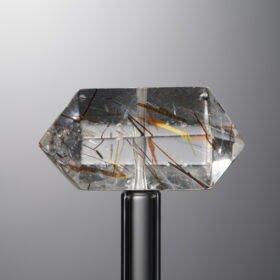 Crystal-Gold&Brown-Double-point Rectangle Block-26mm