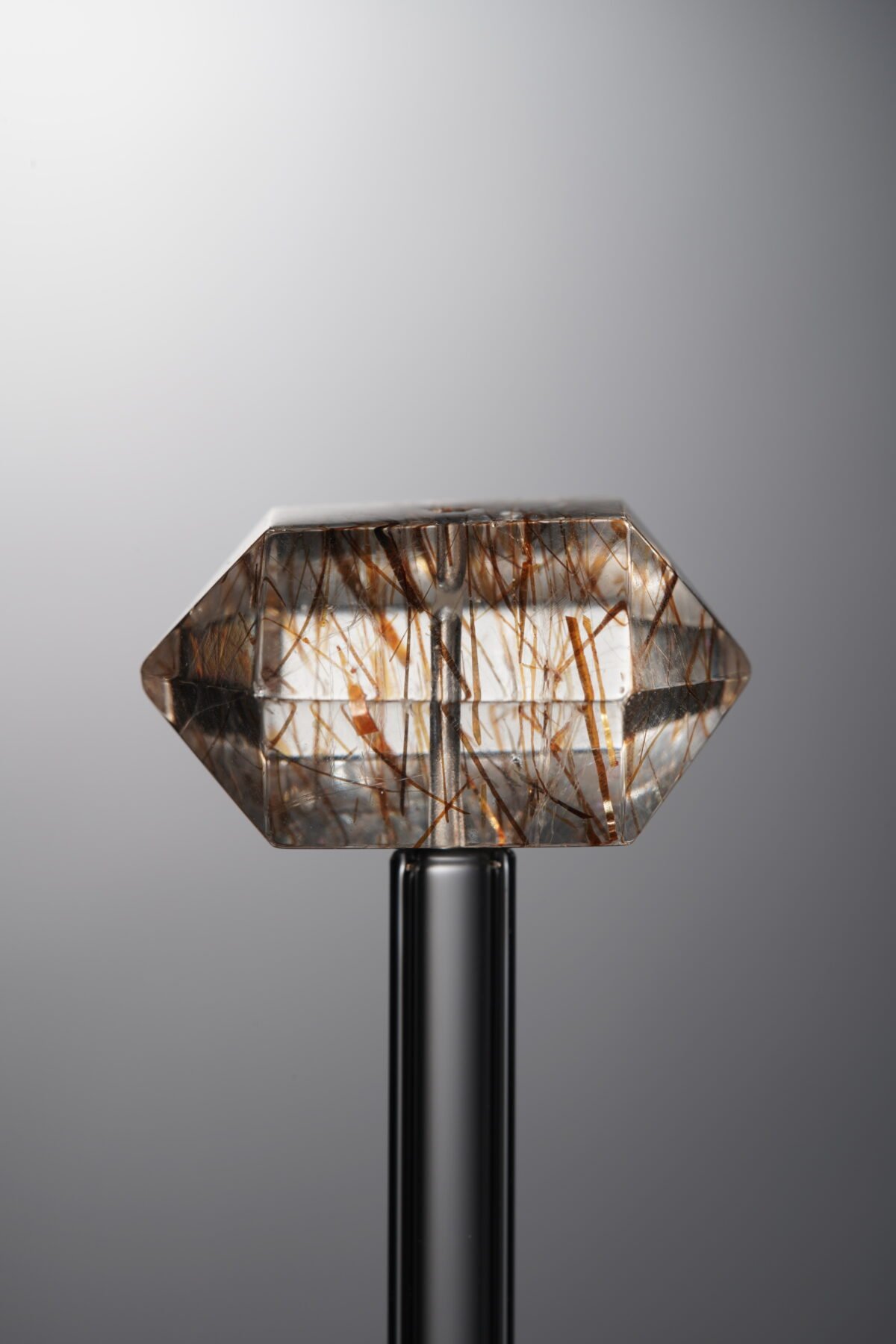 Crystal-Gold&Brown-Double-point Rectangle Block-24mm - Image 1
