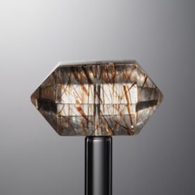 Crystal-Gold&Brown-Double-point Rectangle Block-24mm