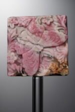 Rhodonite-Pink-Butterfly Square Plaque-29mm