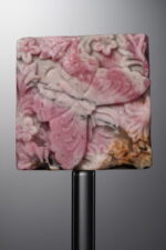 Rhodonite-Pink-Butterfly Square Plaque-29mm