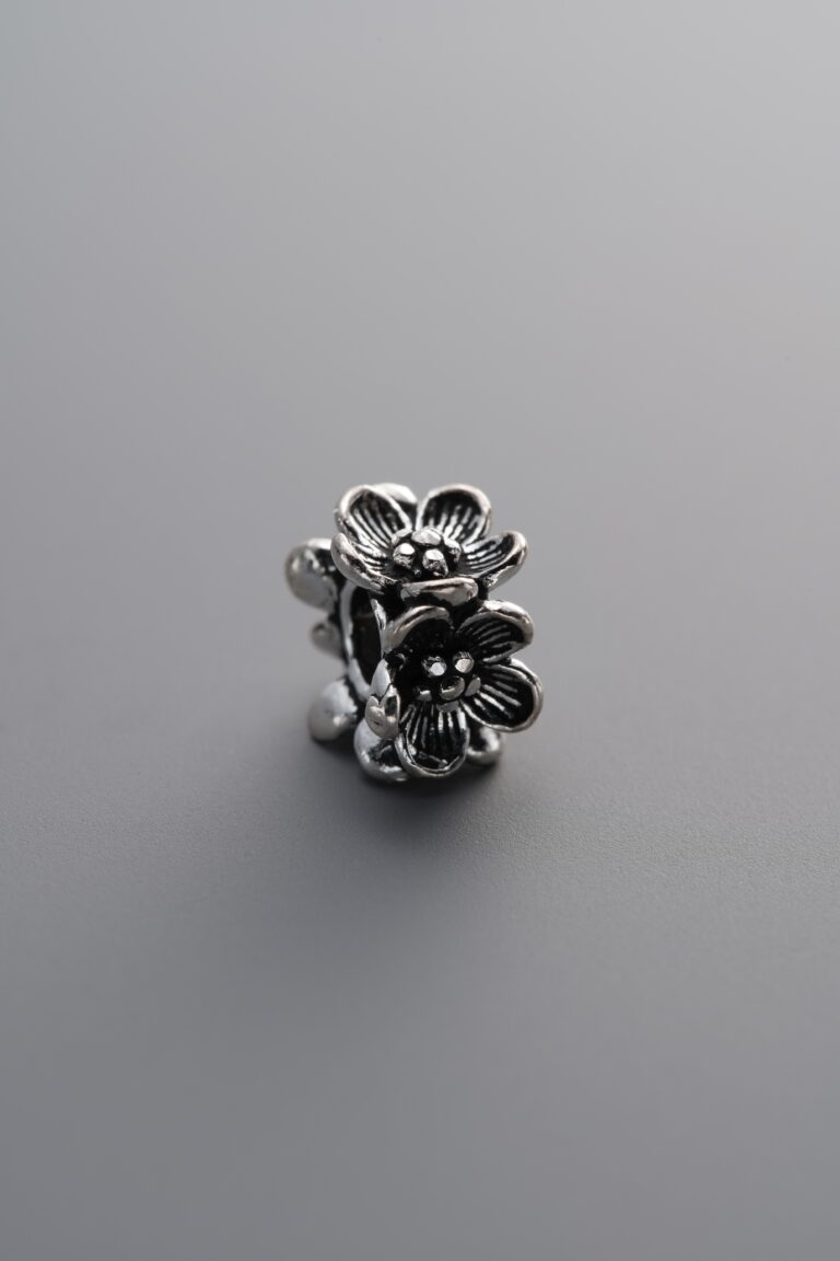 Peach Blossom Four-sided Flower Spacer Bead