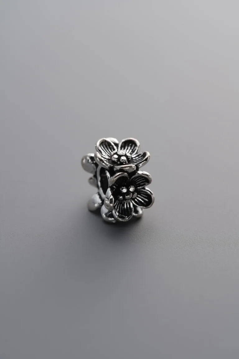 Peach Blossom Four-sided Flower Spacer Bead