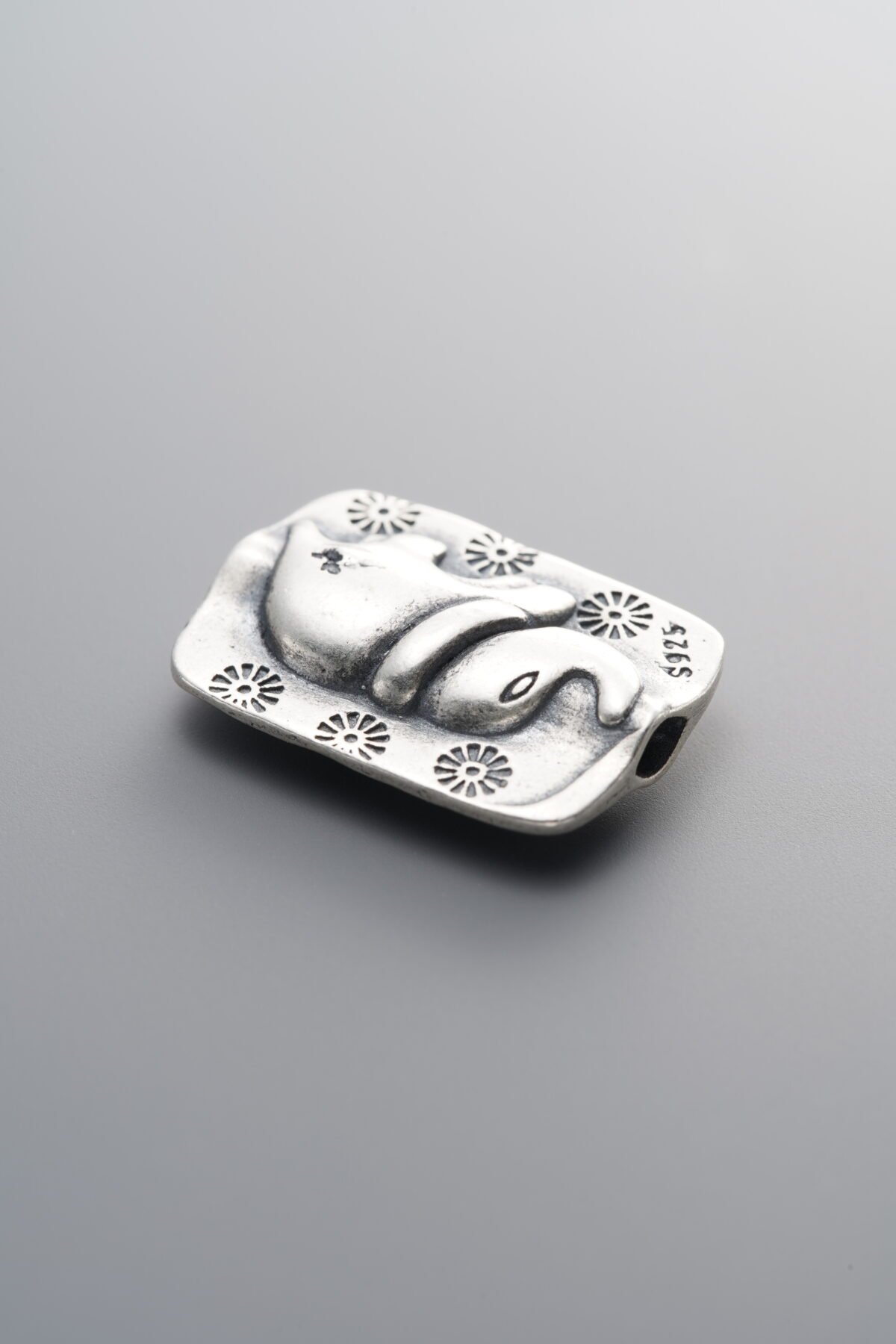 Elephant Square Plate Spacer Bead