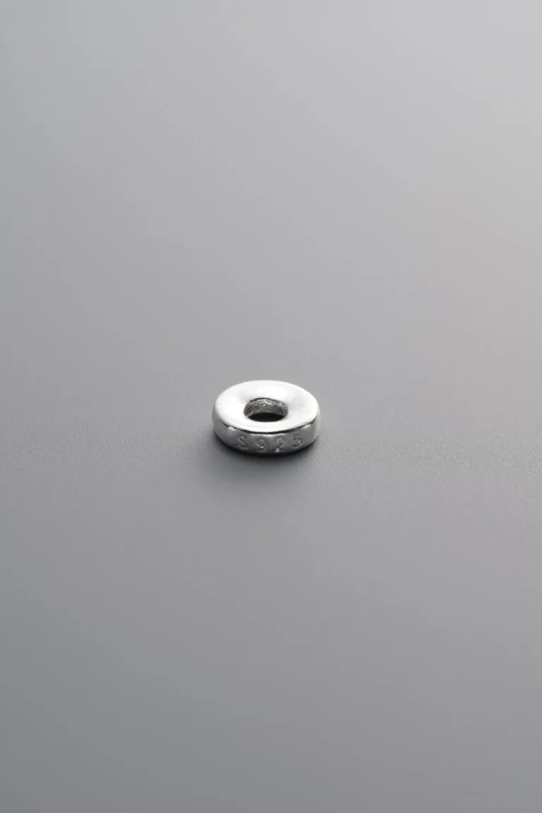 Round Crushed Silver Bead