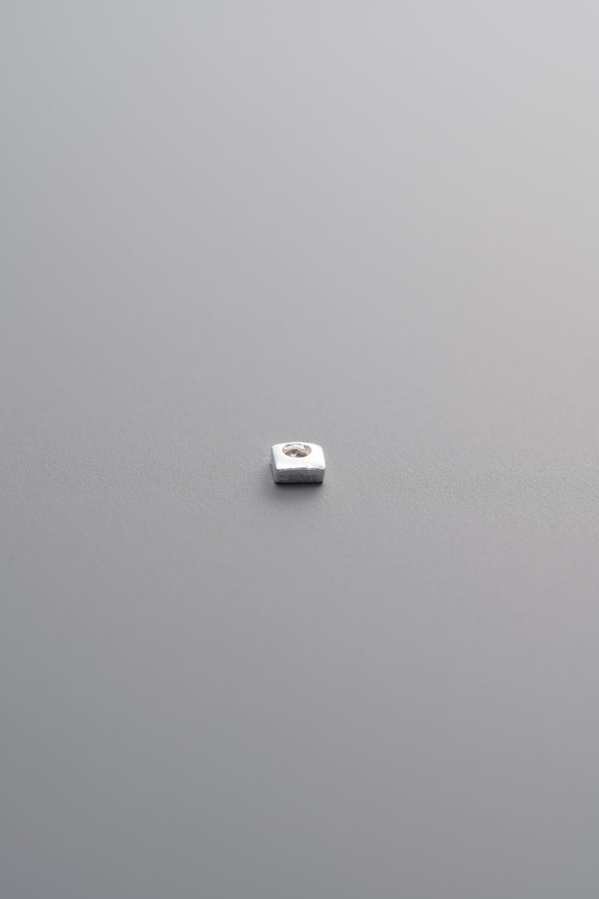 Square Crushed Silver Bead