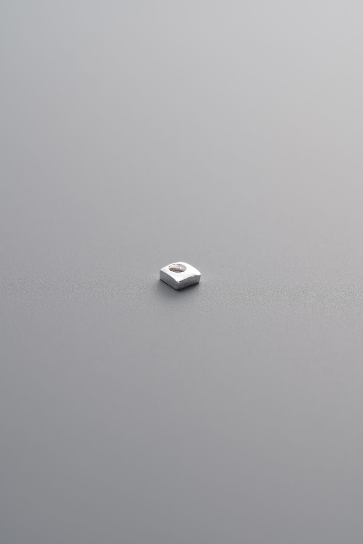 Square Crushed Silver Bead