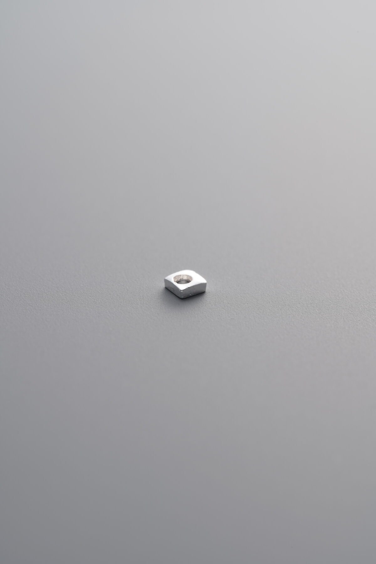 Square Crushed Silver Bead