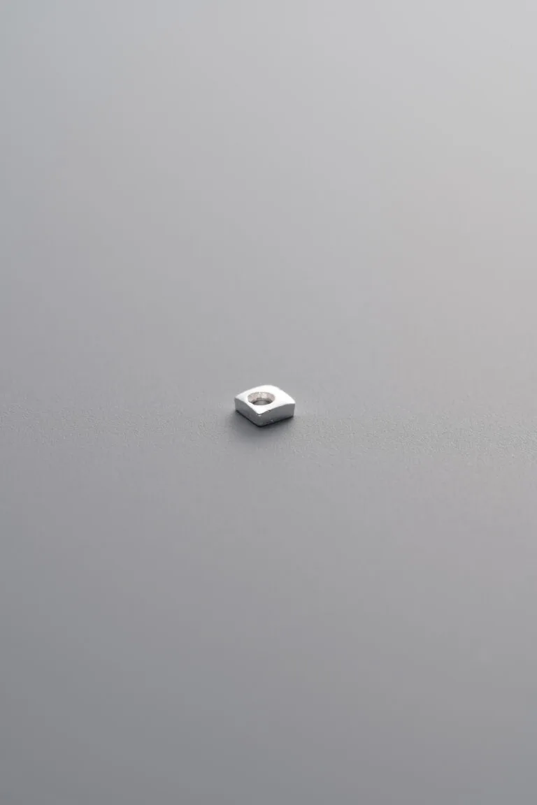 Square Crushed Silver Bead