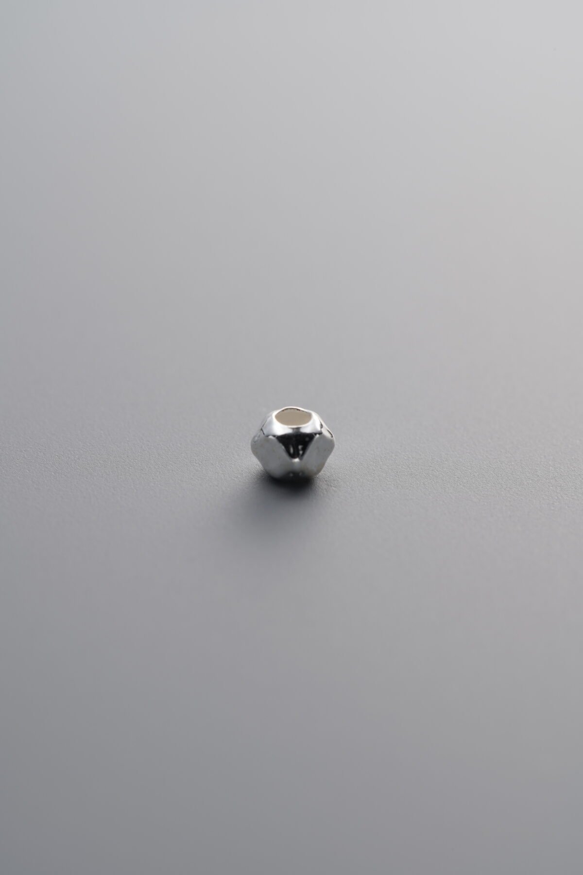 Octagonal Crushed Silver Bead
