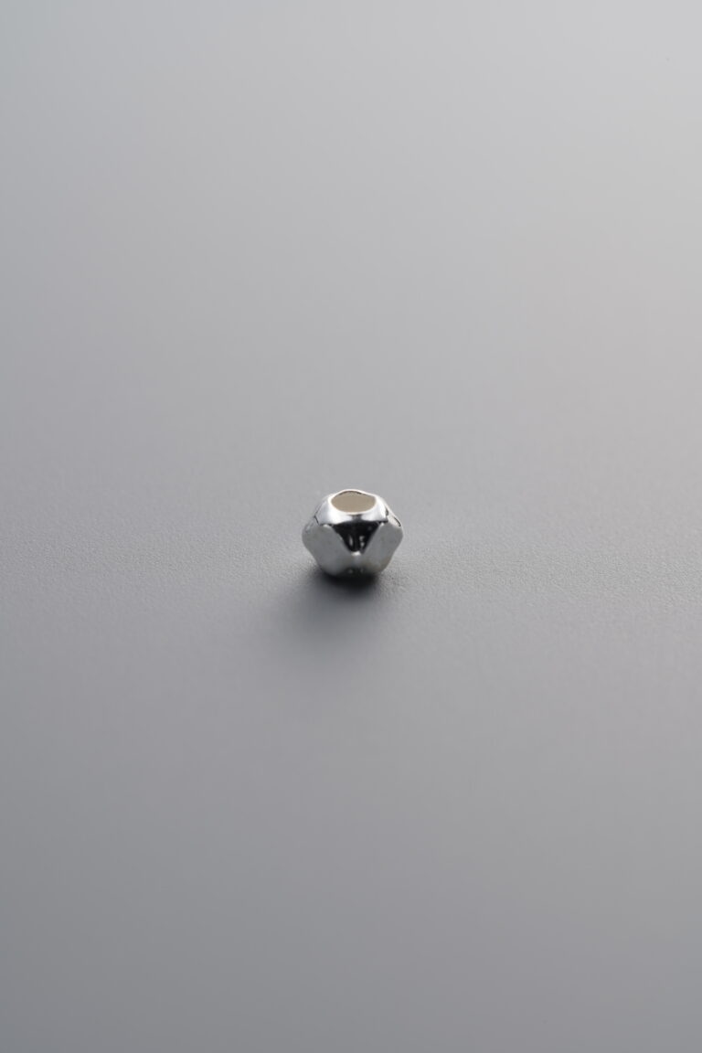 Octagonal Crushed Silver Bead