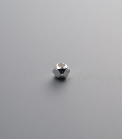 Octagonal Crushed Silver Bead
