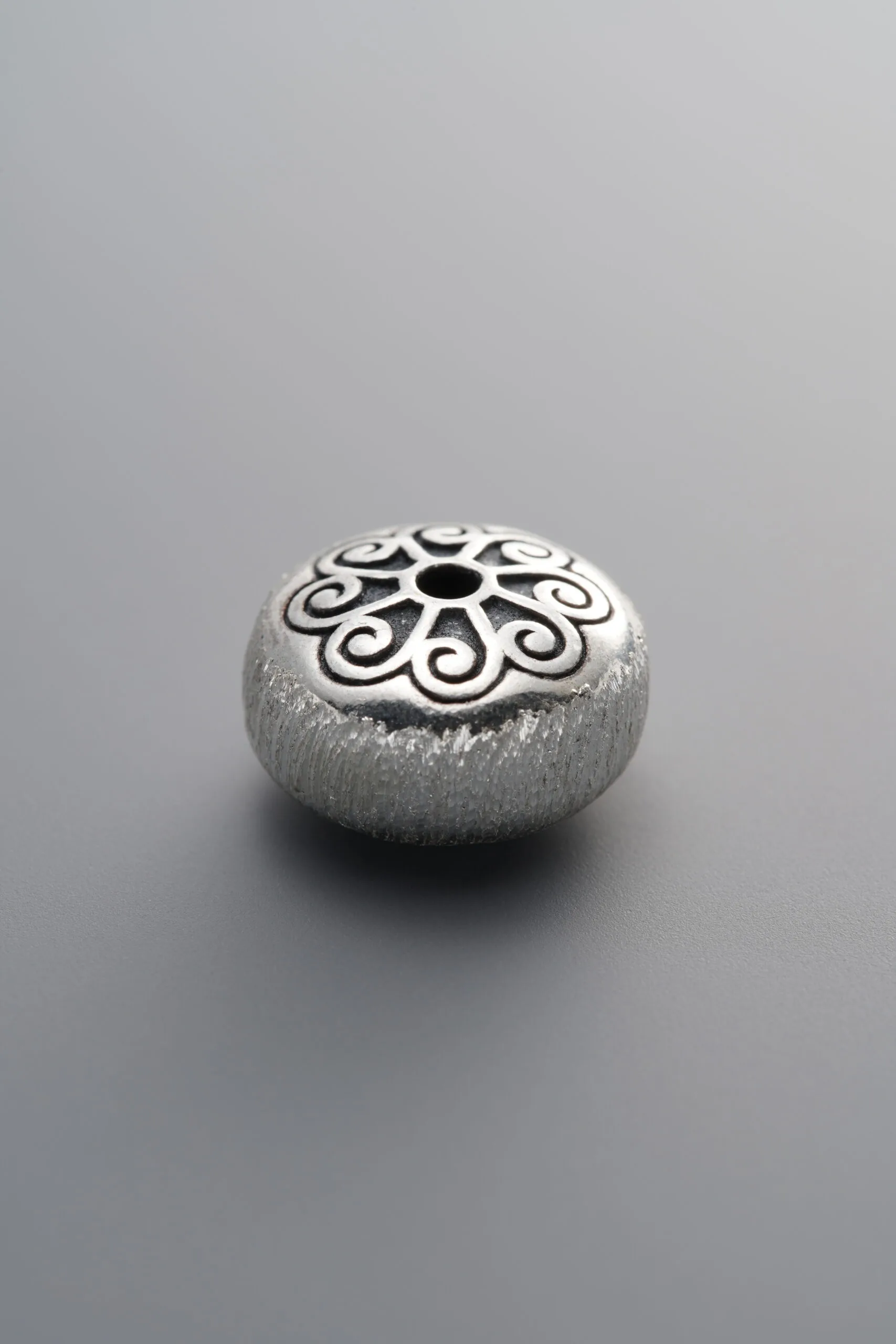 Brushed Drum-shaped Spacer Bead