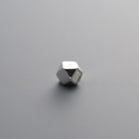 Octagonal Silver Chip Bead