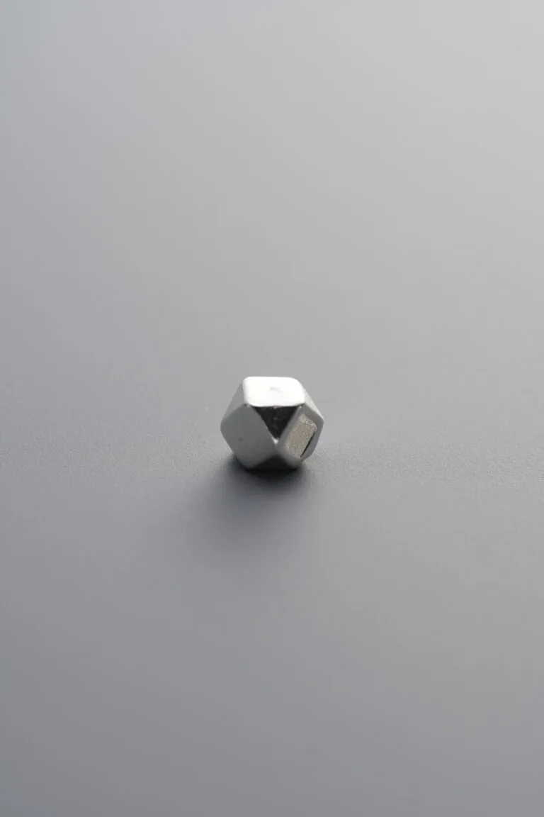 Octagonal Silver Chip Bead