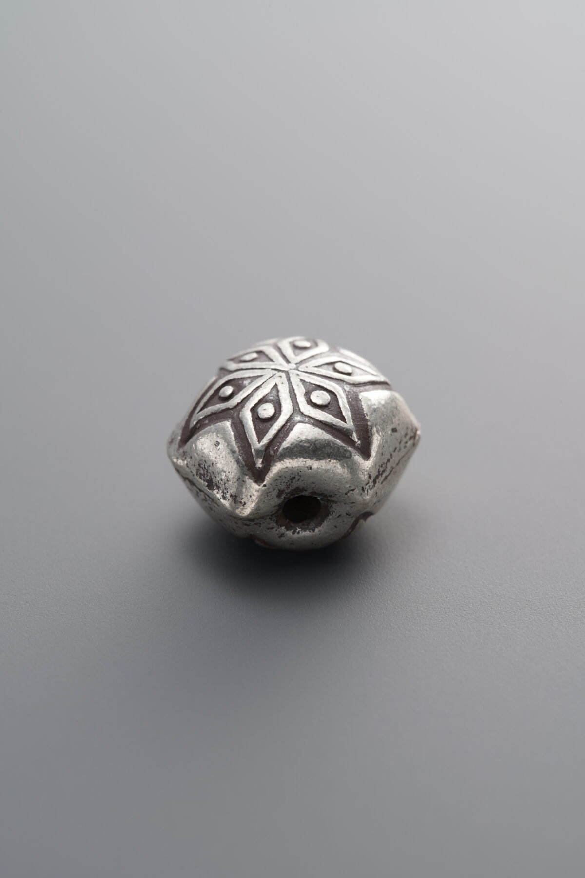 925 Sterling Silver-Antiqued-Flower Angular Coin Bead-11mm - Image 3