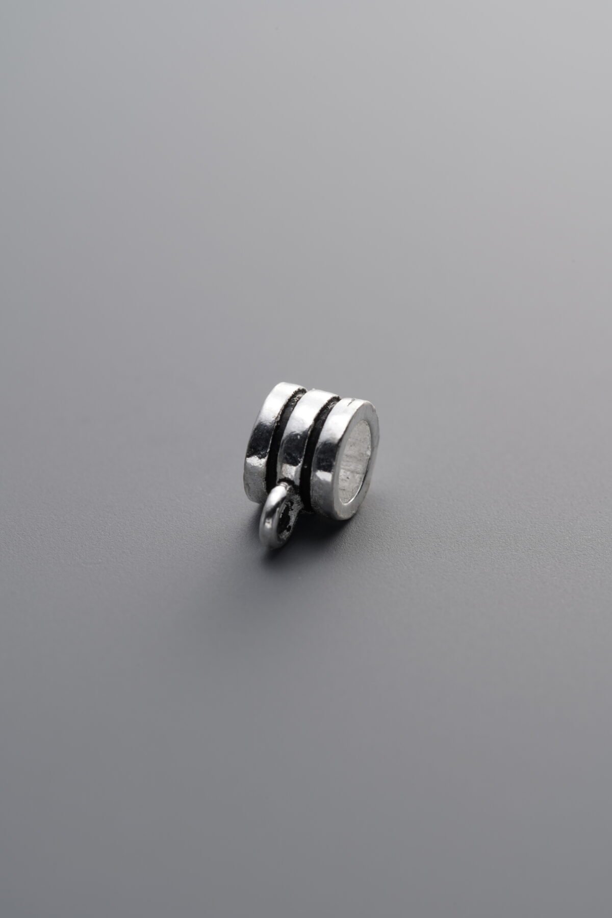 925 Sterling Silver-Antiqued-Triple 3-Way Connector-7mm - Image 1